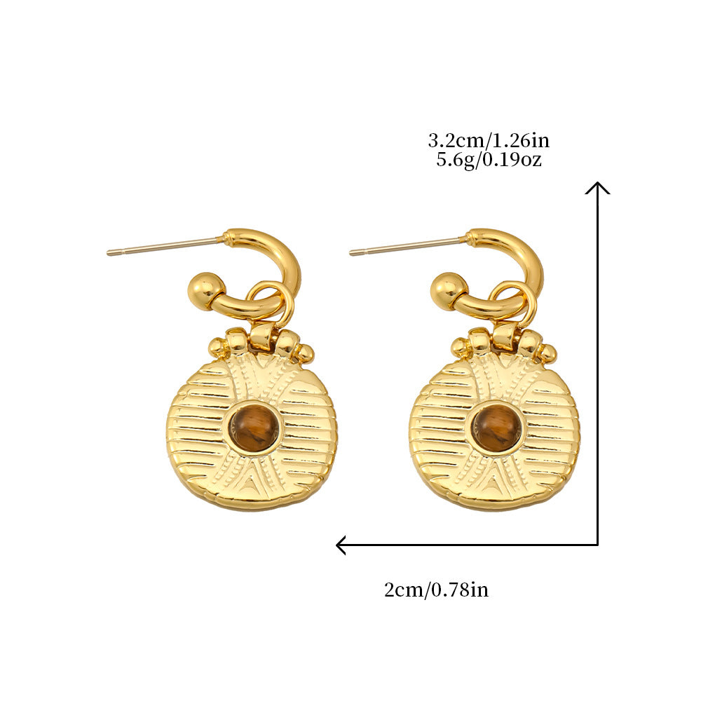 Tiger Eye Stone Exquisite Earrings