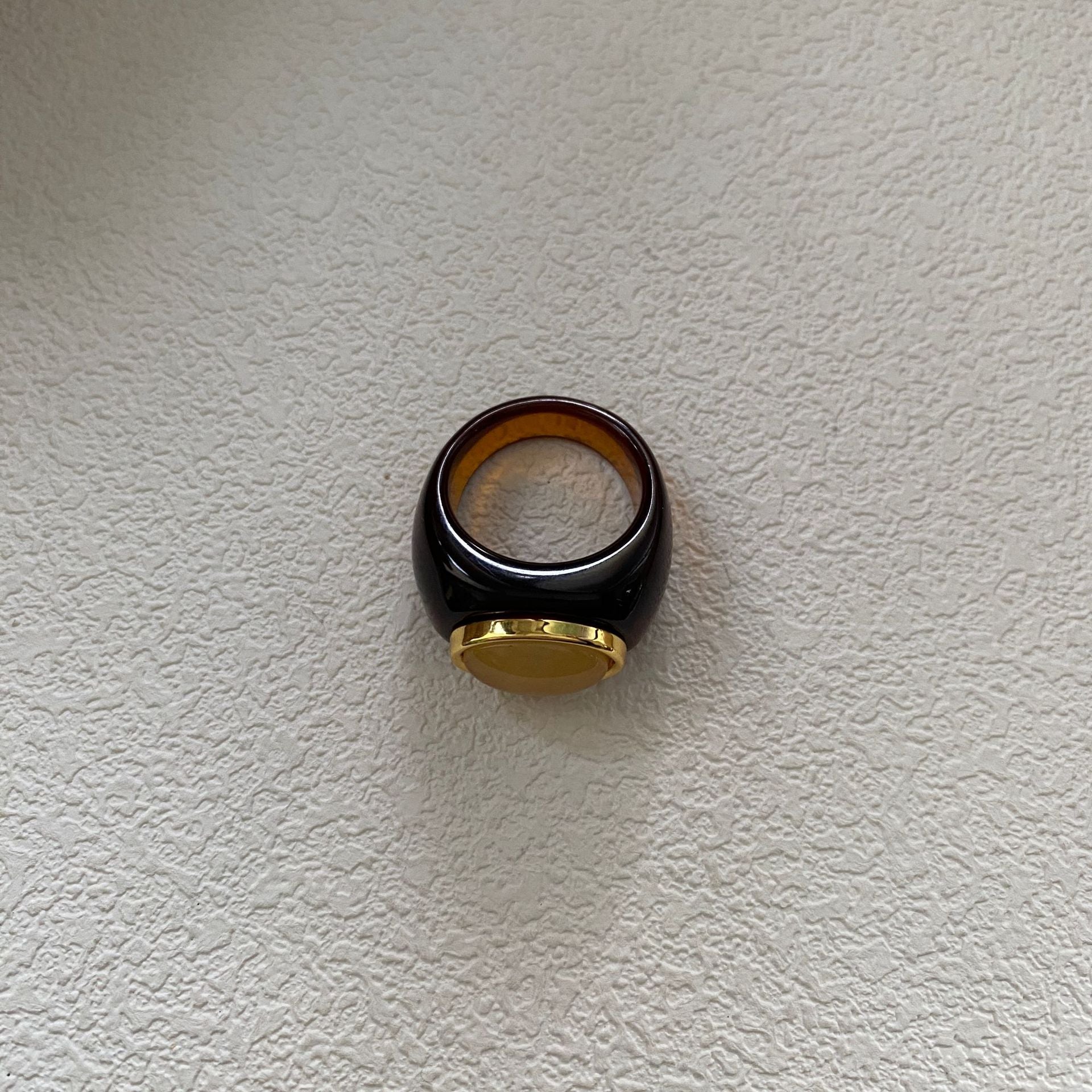 Vintage Simple Resin Brown Ring