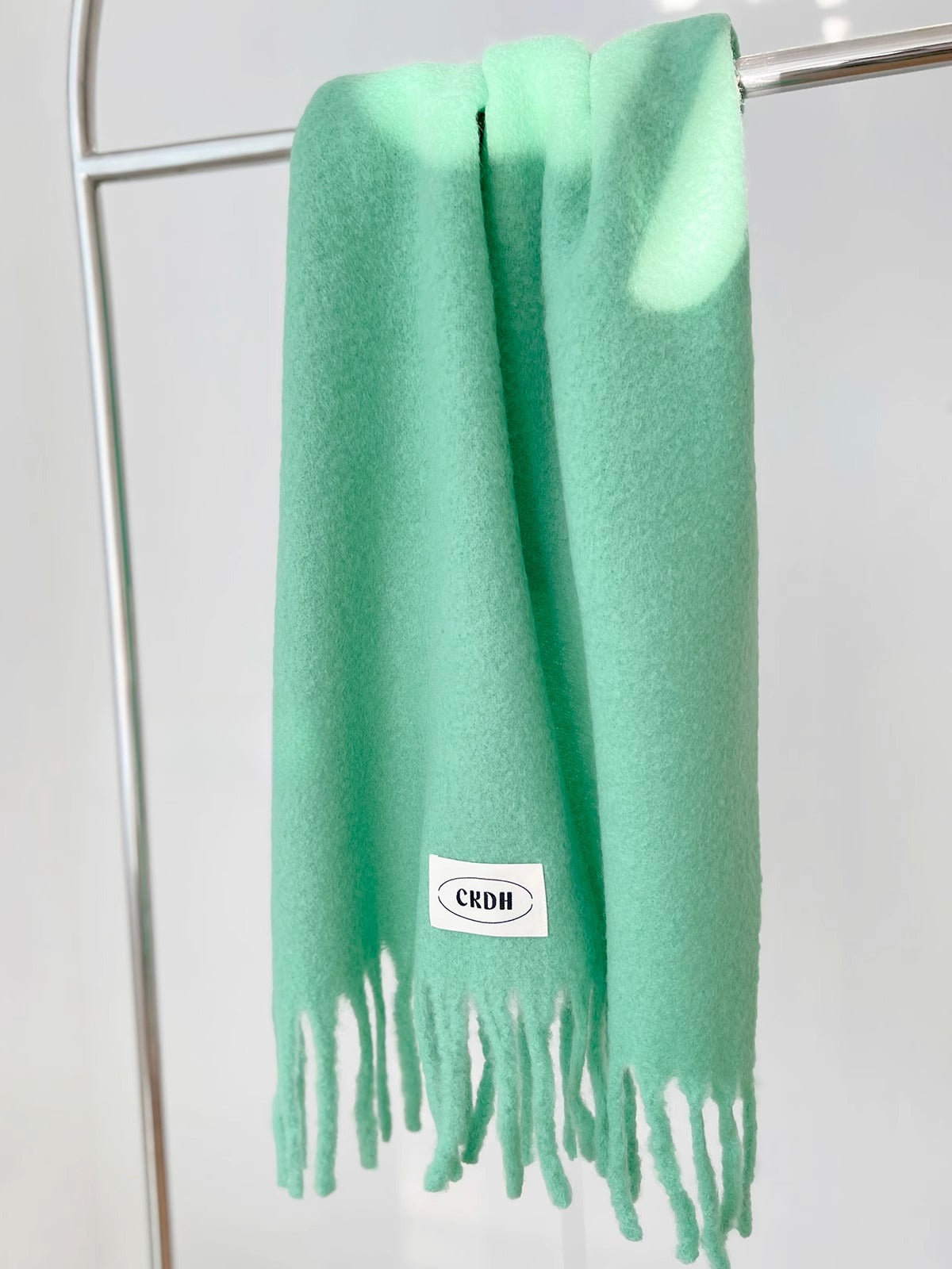 Atmospheric Wool Simple Solid Color Scarf for Women Iceland Blue Autumn Winter Warm Versatile European and American Style Mohair Shawl