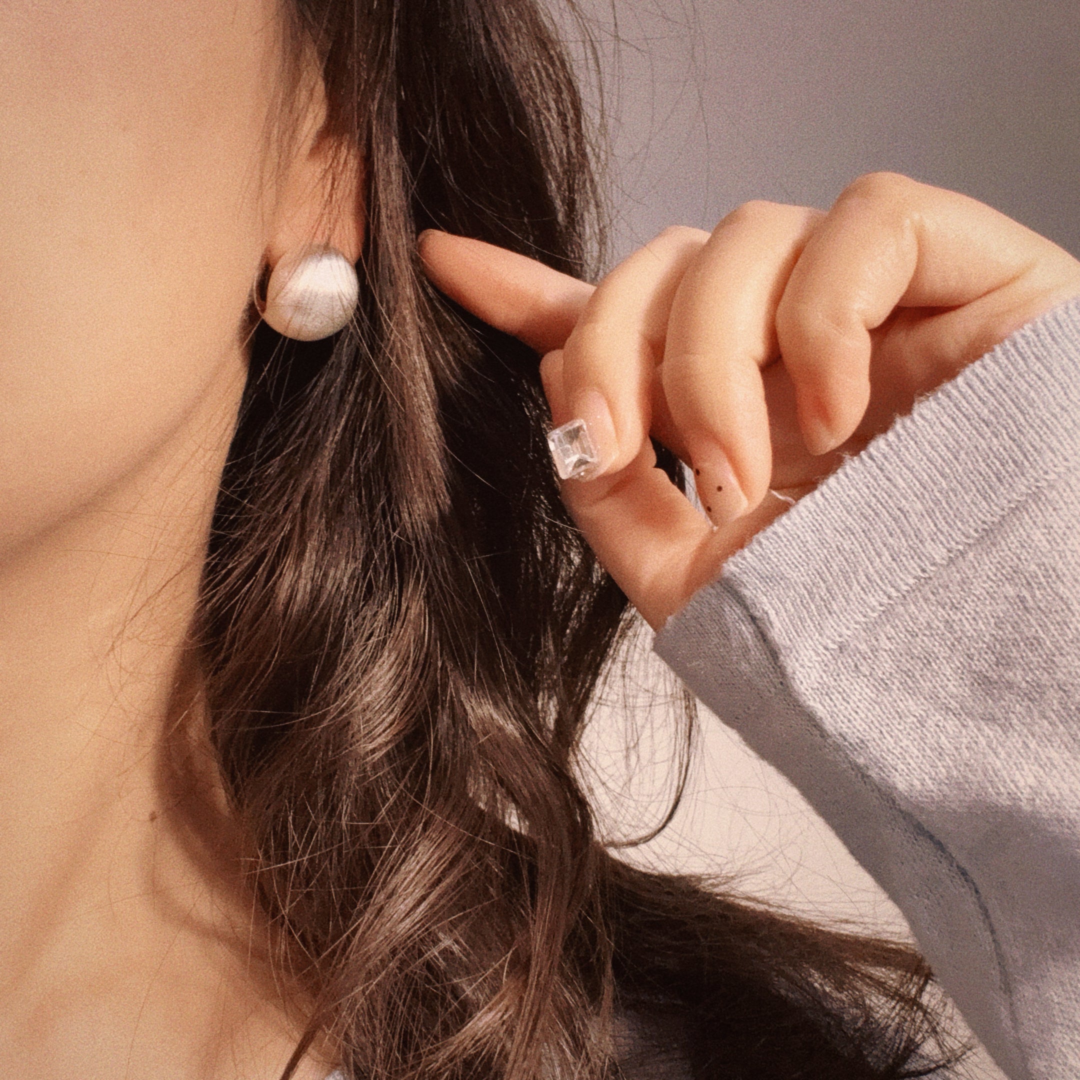 Brushed Round Ball Earrings