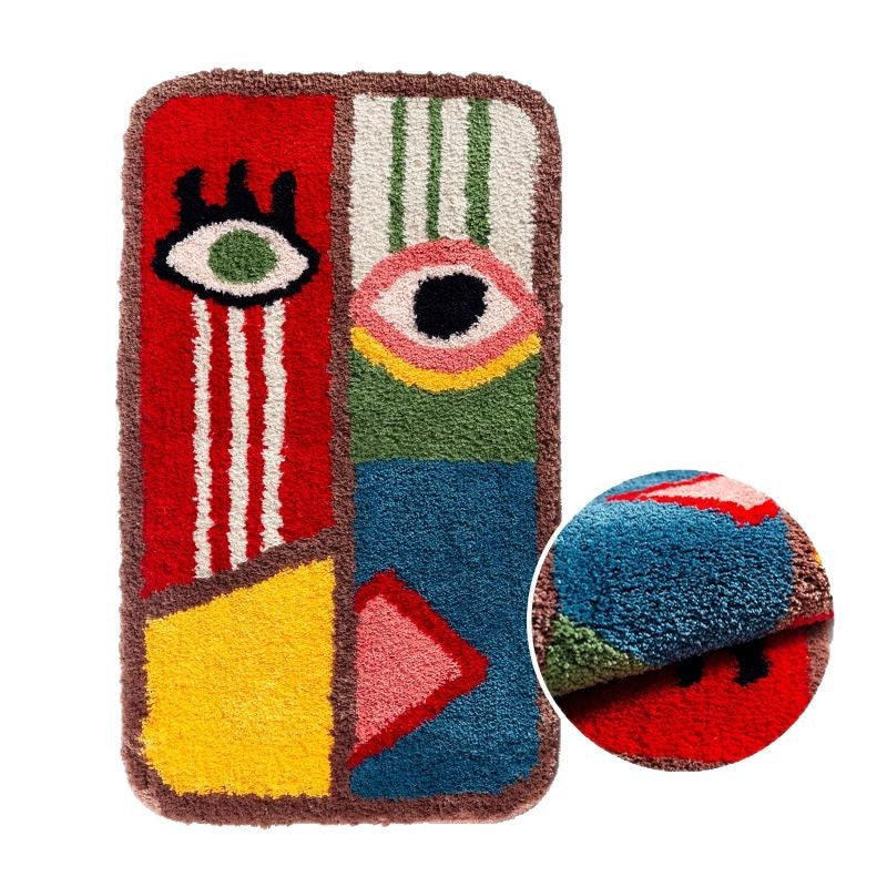 Playful Abstract Eye Shag Rug