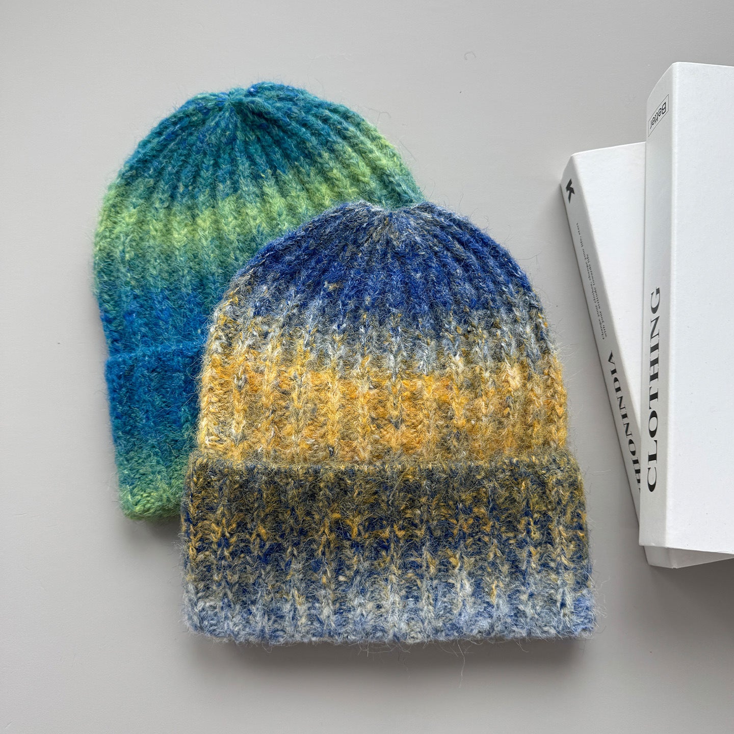 Knitted Hat Gradient Tie-Dye Rainbow Knitted Hat Winter Warm Sports Casual Fashion Wool Hat
