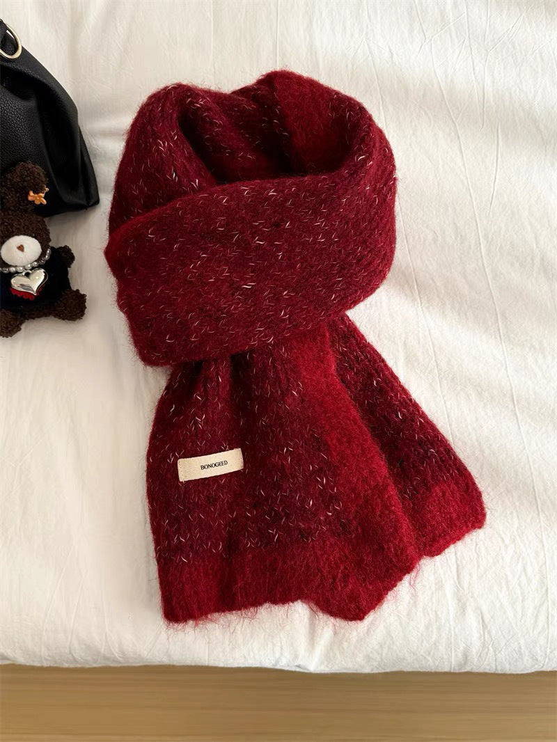 Beige Scarf Autumn Winter Women Plush Korean Style Atmosphere Shawl Dual-use Warm Neck Warmer