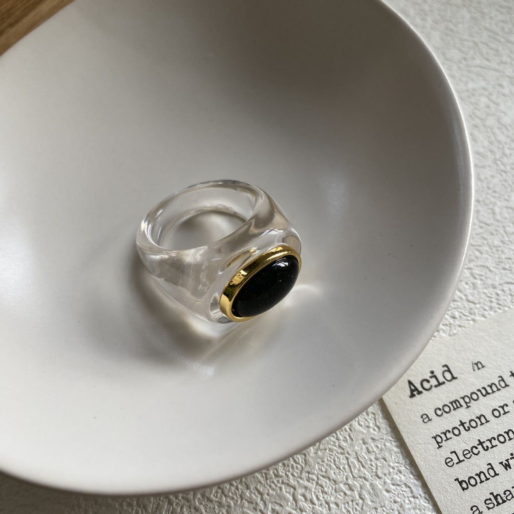 Vintage Simple Resin Brown Ring