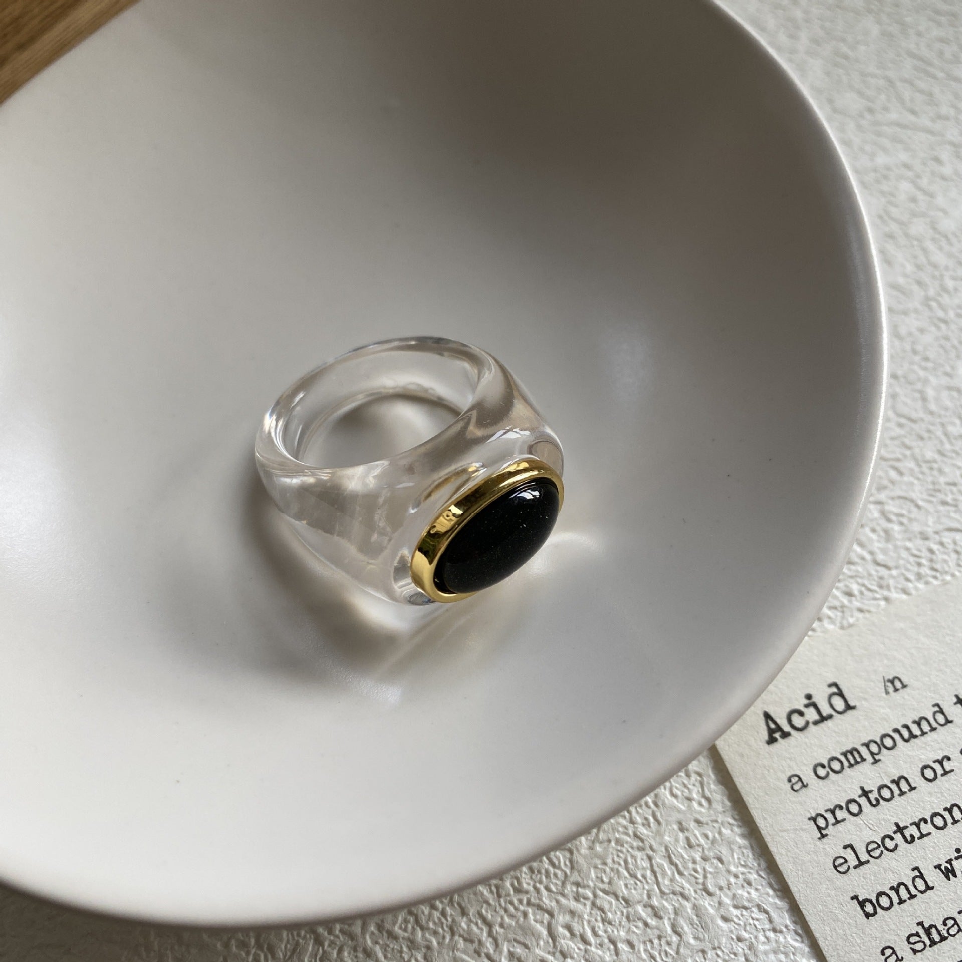 Vintage Simple Resin Brown Ring