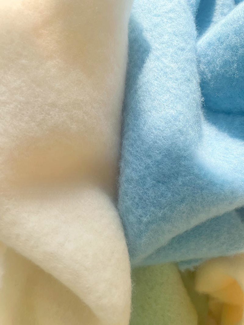 Atmospheric Wool Simple Solid Color Scarf for Women Iceland Blue Autumn Winter Warm Versatile European and American Style Mohair Shawl